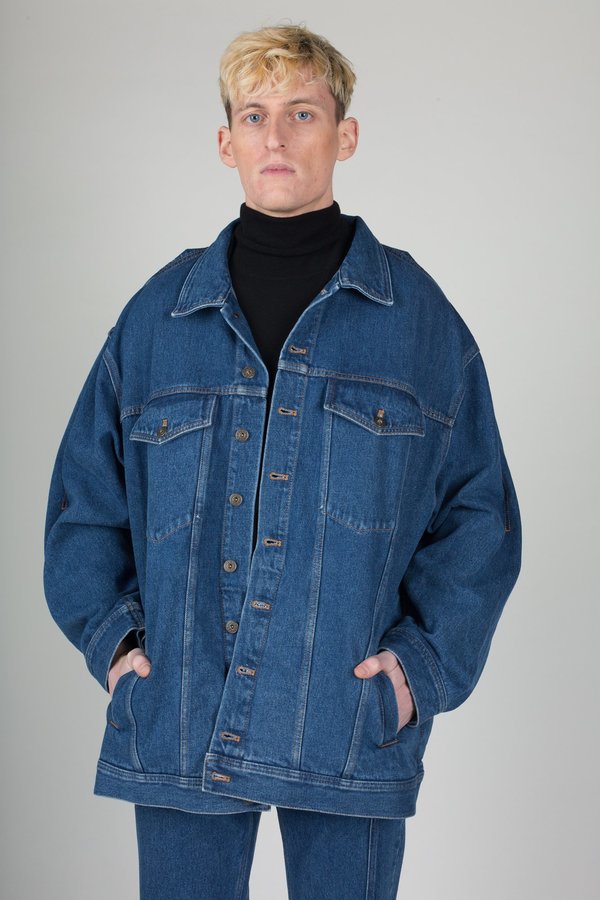 y\project ジャケット　XL Y/Proejct - Evergreen Pinched Logo Denim Windbreaker in Vintage
