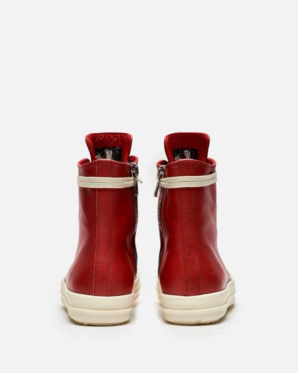 Rick Owens Ramones Sneakers - Cardinal Red/Milk | Garmentory