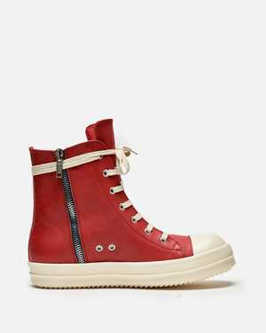 Rick Owens Ramones Sneakers - Cardinal Red/Milk | Garmentory