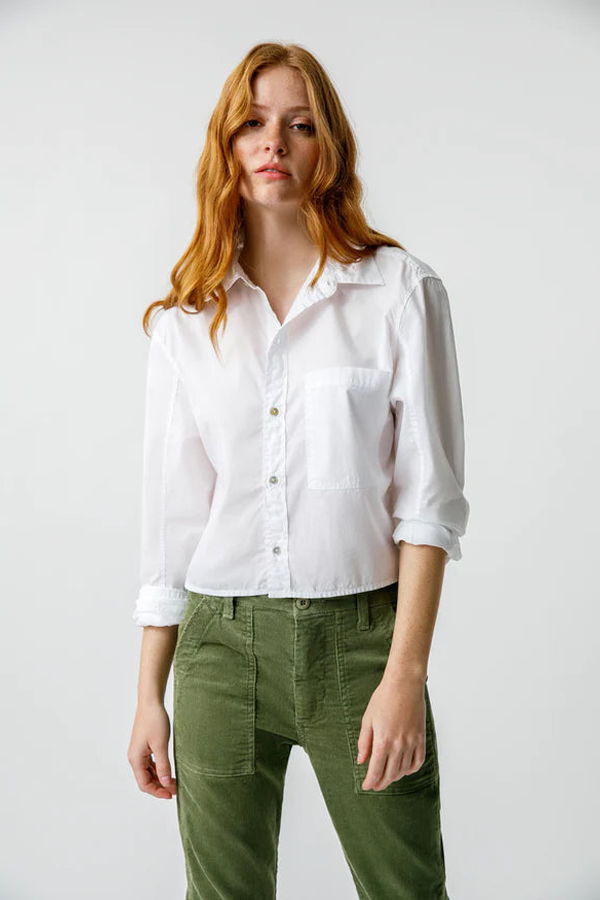 amo denim Ruth Crop Shirt - White