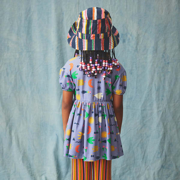 Misha & Puff Child Junior Scout Dress Pewter Daleyden Fete Blue