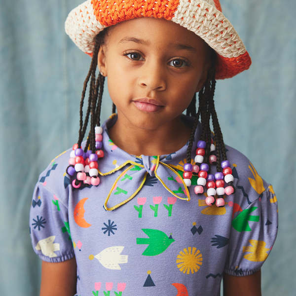 Misha & Puff Child Junior Scout Dress Pewter Daleyden Fete Blue