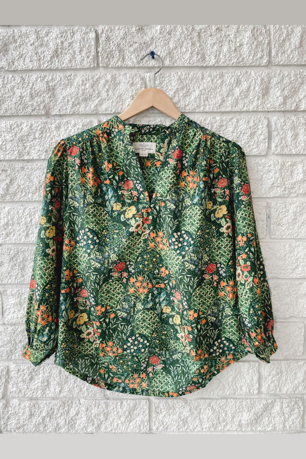 Trovata Bailey Blouse - Evergreen Scallop
