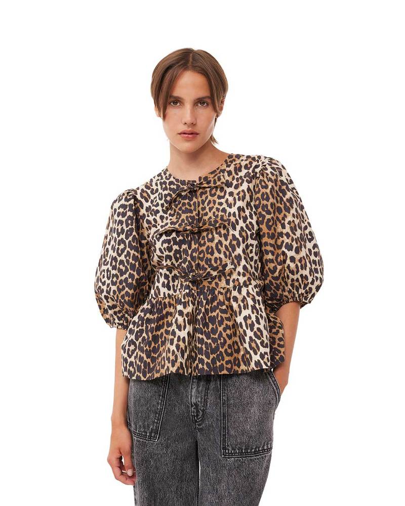 leopard print peplum blouse
