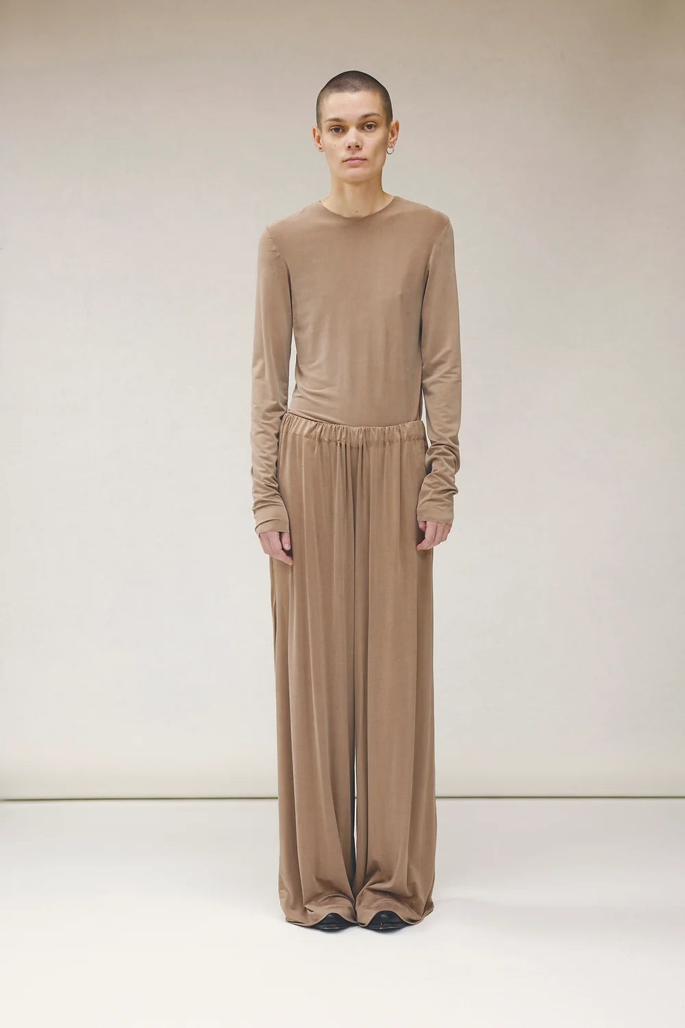 Gabriela Coll Garments Sanded Cupro No235 Longsleeve Top - Tan