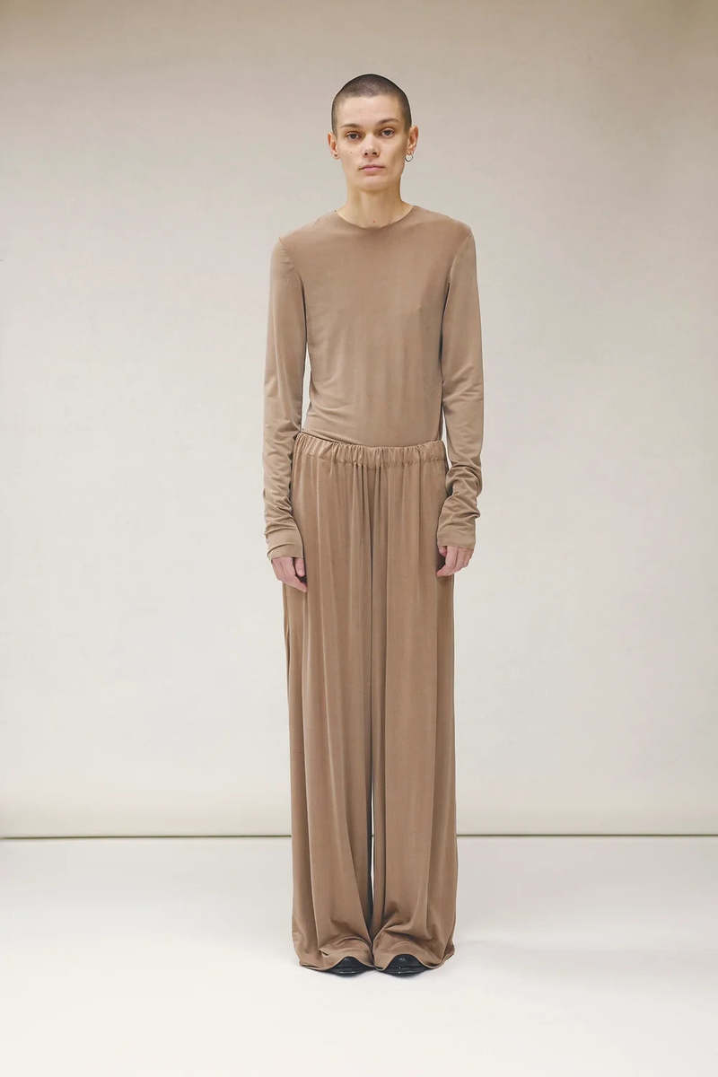 Gabriela Coll Garments Sanded Cupro No235 Longsleeve Top - Tan