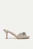Veronica Beard Misa Knot Front Heeled Sandal - Platinum - Thumbnail 1