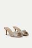 Veronica Beard Misa Knot Front Heeled Sandal - Platinum - Thumbnail 2