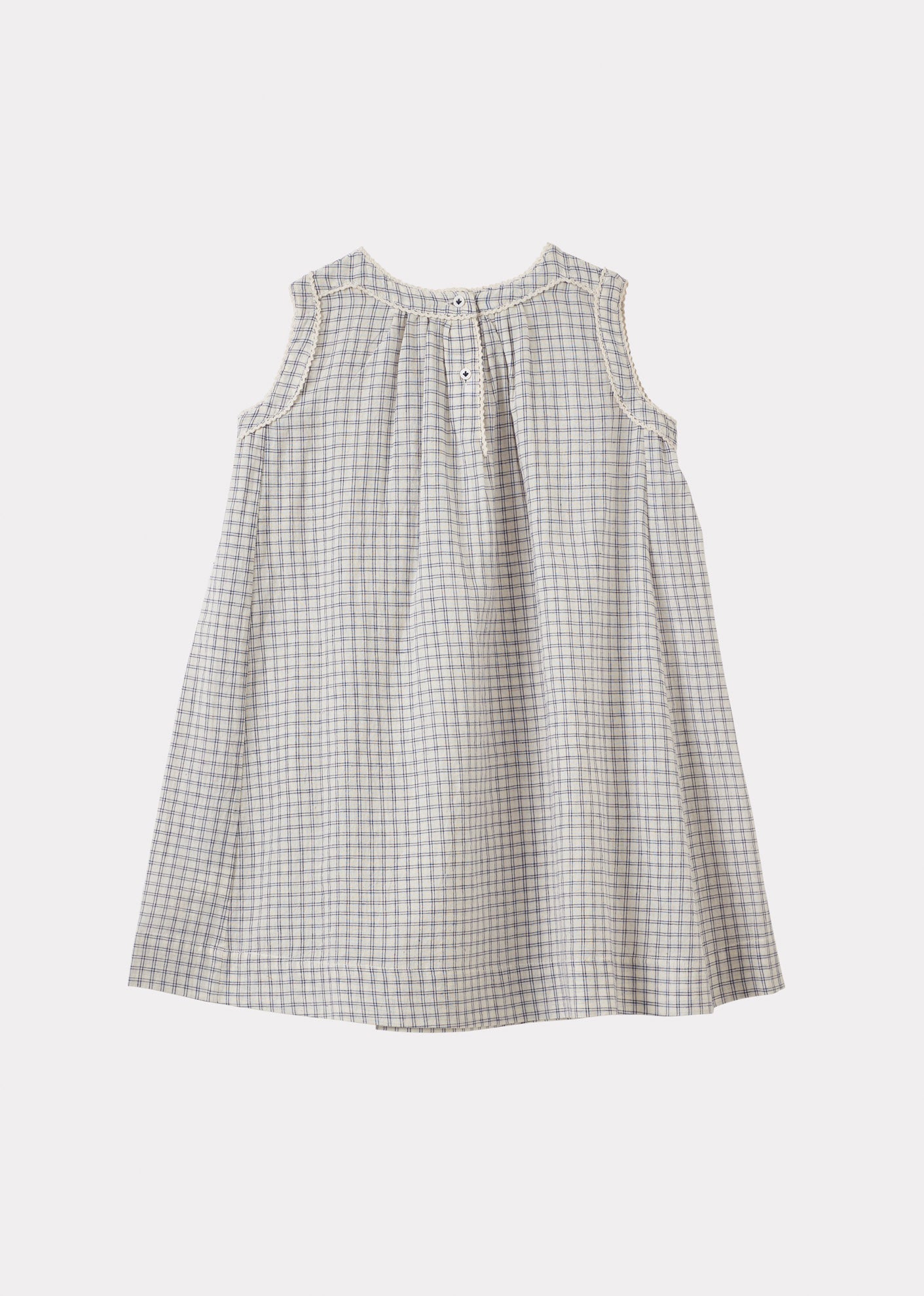 Kids Caramel EXCLUSIVE GINGER DRESS - WHITE/NAVY CHECK | Garmentory