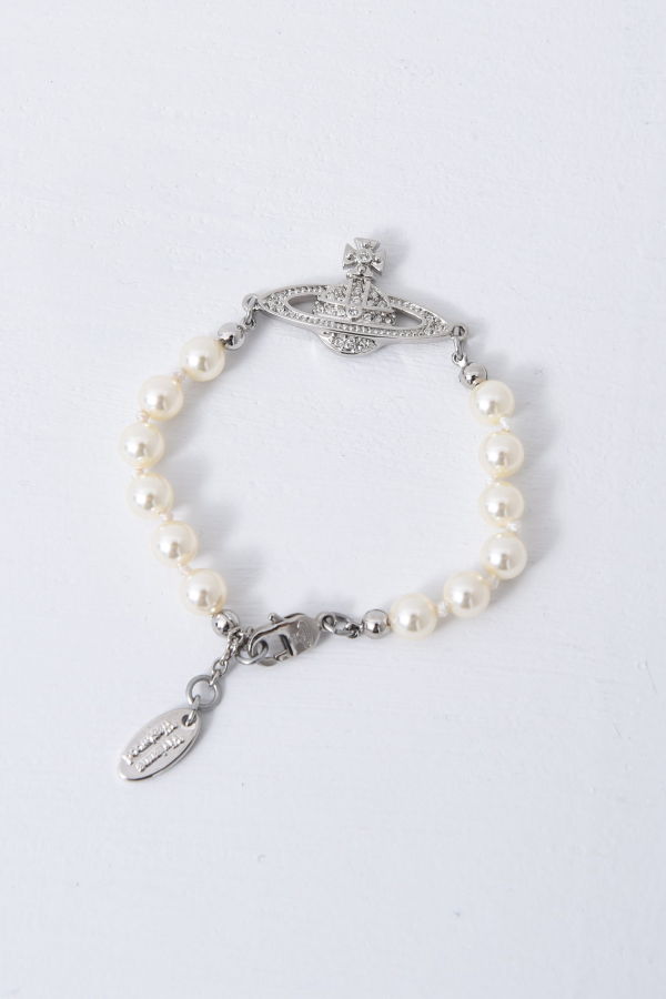 Vivienne Westwood Mini Bas Relief Bracelet - Platinum/Crystal