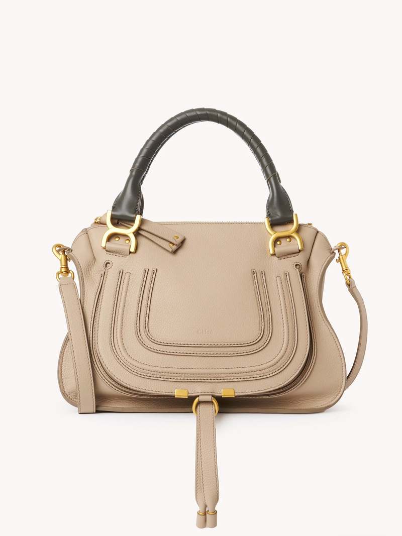 ハンドバッグ Chloe Marcie Medium Double Carry Floral Grey Chloé Marcie Double Carry Bag - Floral Grey | Garmentory