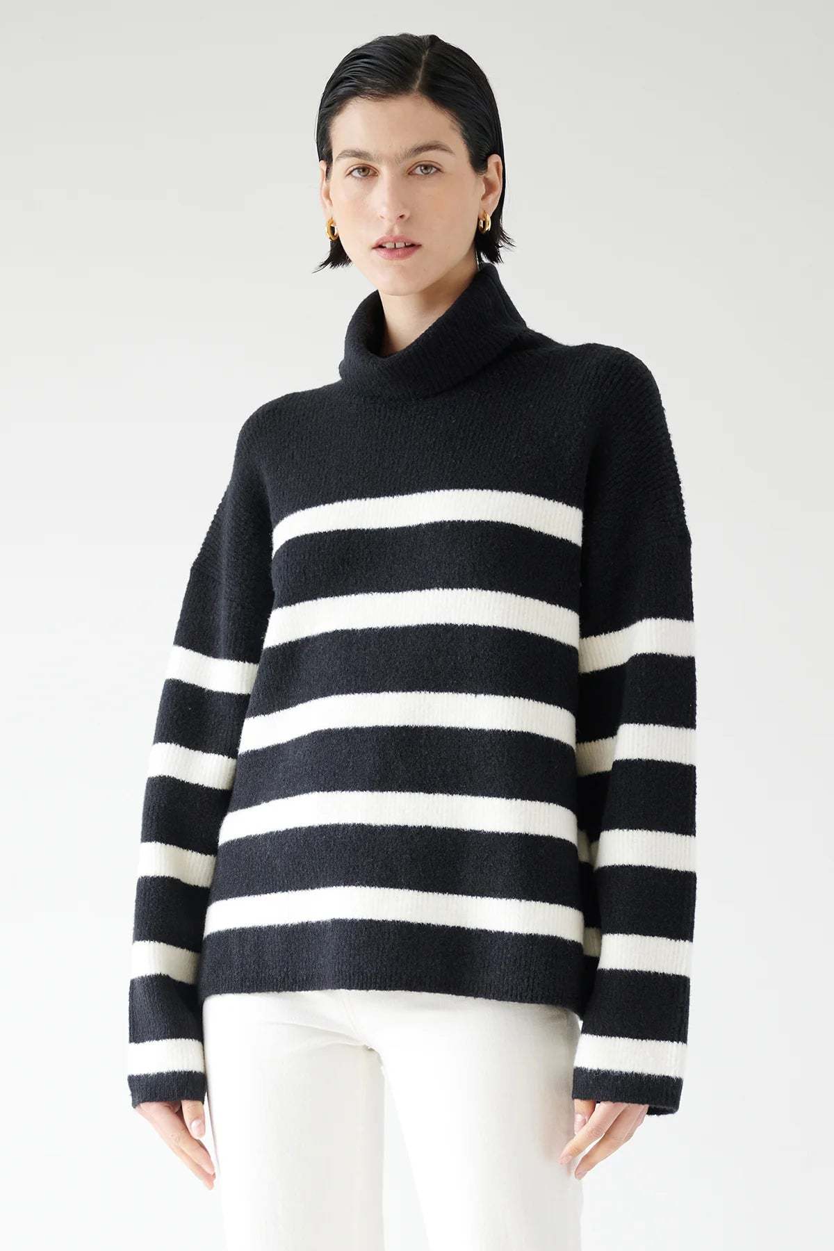 Velvet Encin High Neck Long Sleeve Black/Milk Garmentory