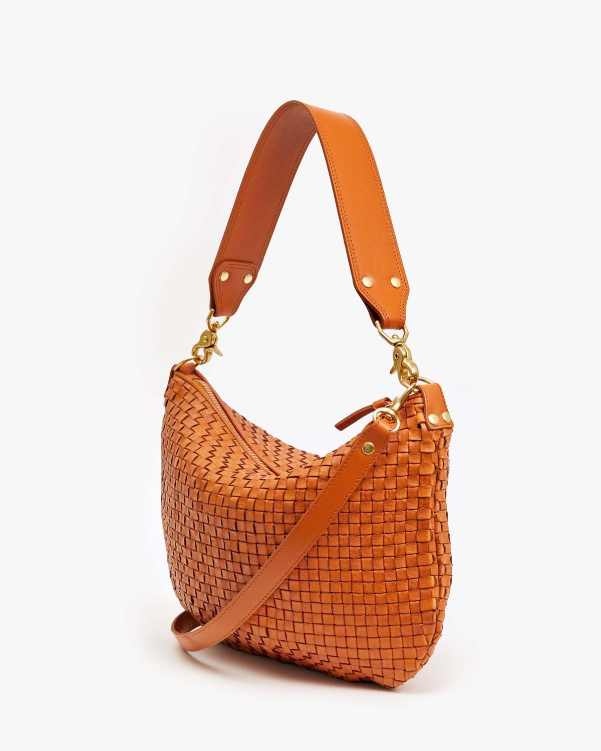 Clare V. Moyen Messenger - Natural Woven Checker - Image 4 of 6