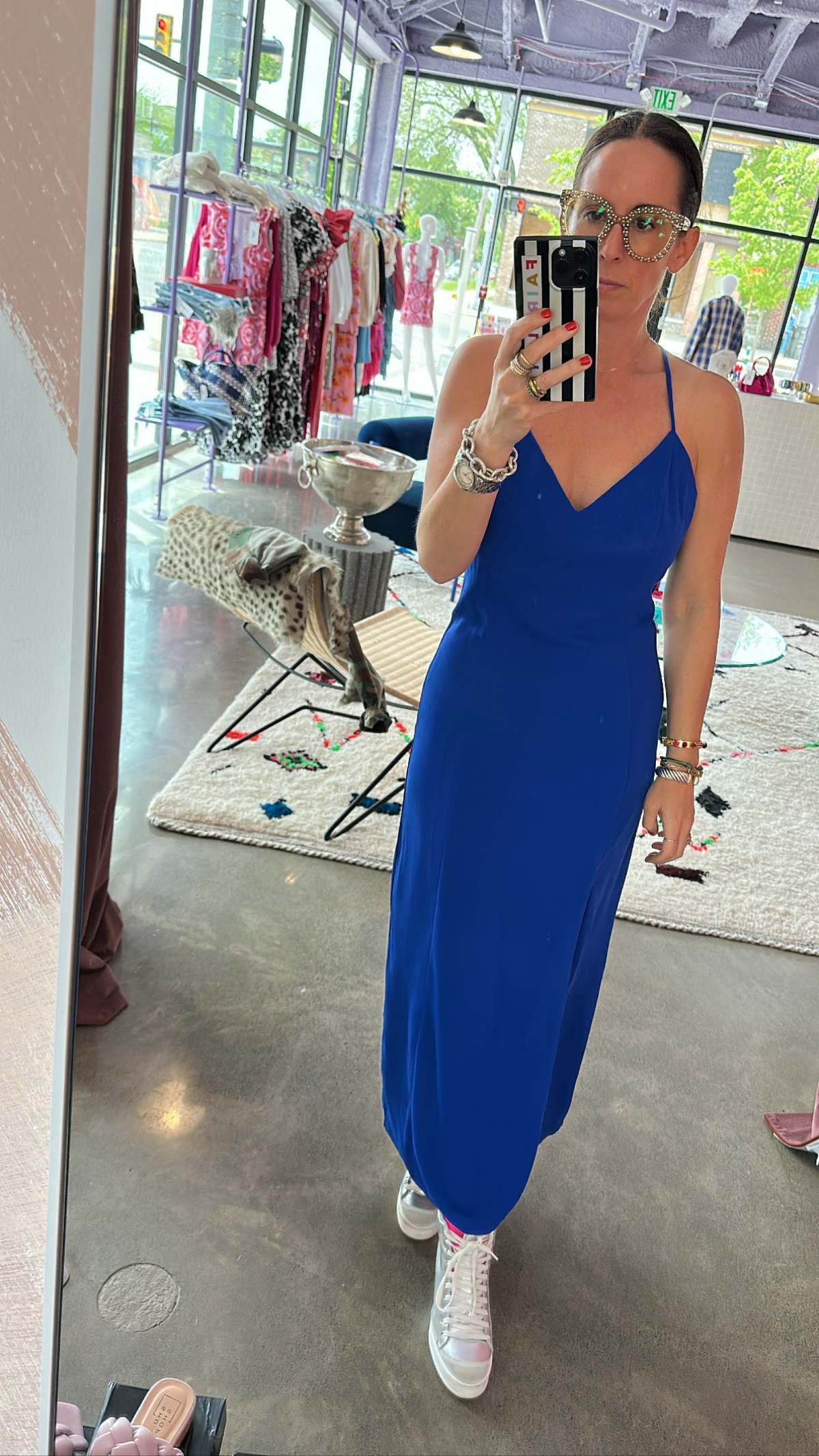 adelyn rae blue dress Mia Crochet Lace Midi Dress main image 0