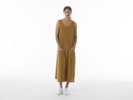 Ali Golden Button Down Tank Midi Dress - Thumbnail 3