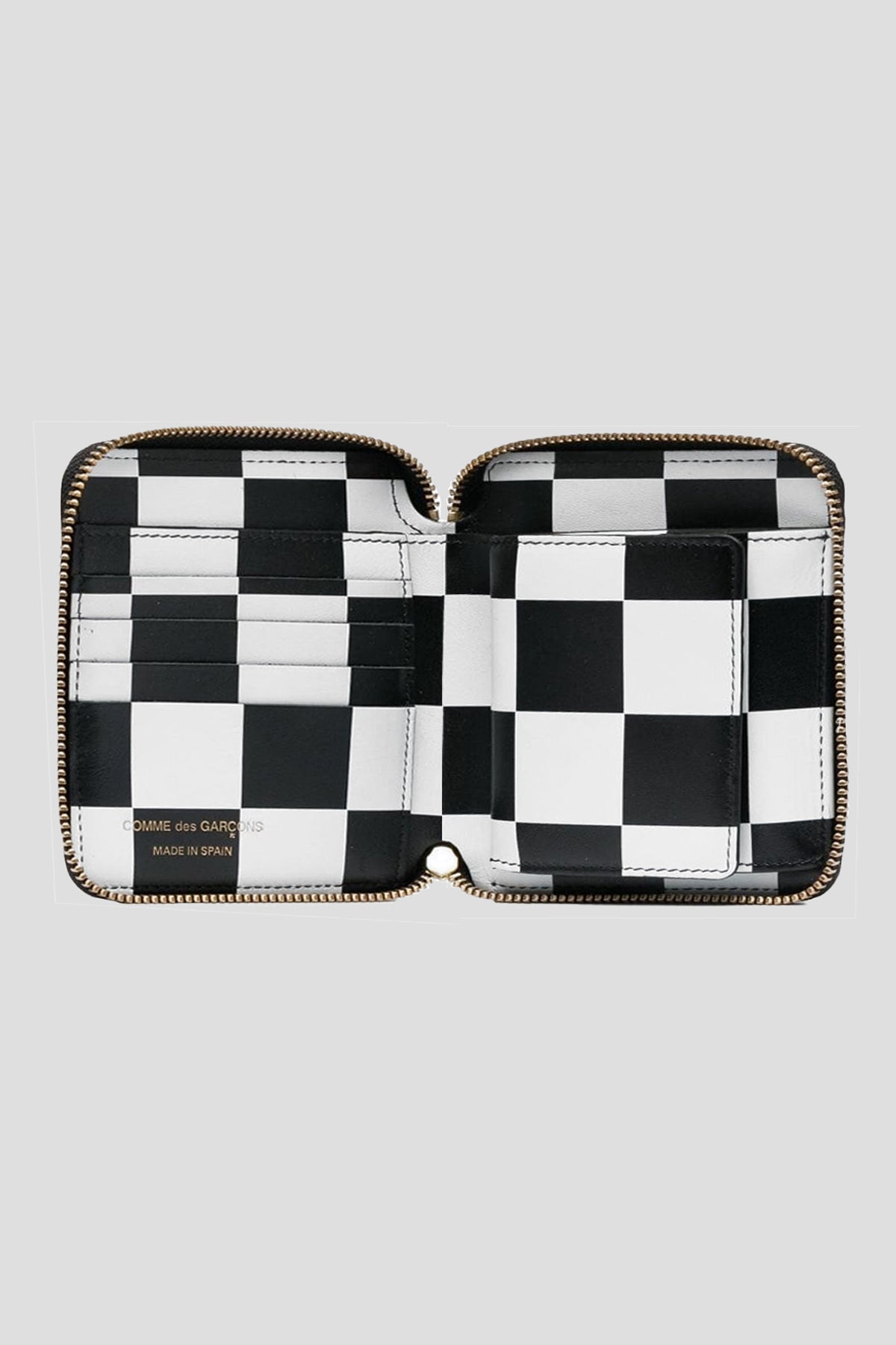 Comme des Garçons Checker Zip-Around Wallet - Black/White | Garmentory