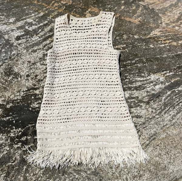 Hand Crochet Tassel Dress | Garmentory
