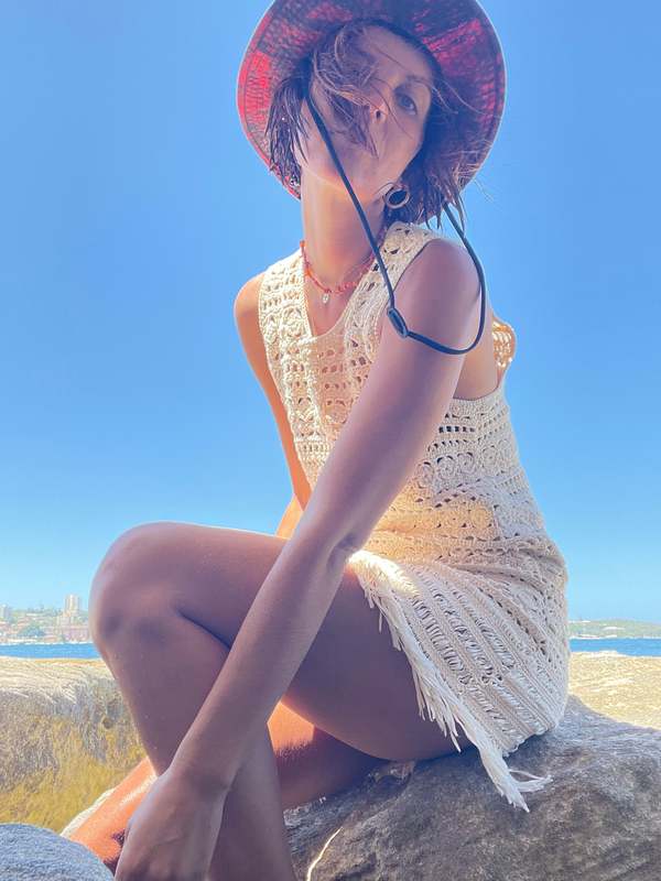 white christmas dresses Crochet Dress With Tassels Black Beach Cover Up – Styledup.co.uk main image 1