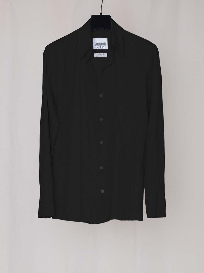 Gabriela Coll Garments Solbiati Linen Shirt - Black | Garmentory