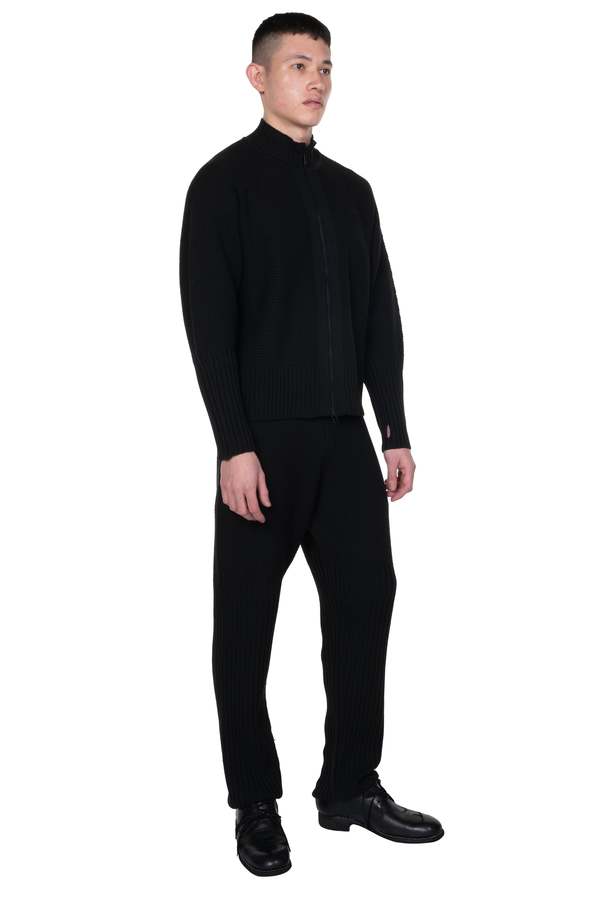 HOMME PLISSE ISSEY MIYAKE Rustic Knit Zip Up - Black
