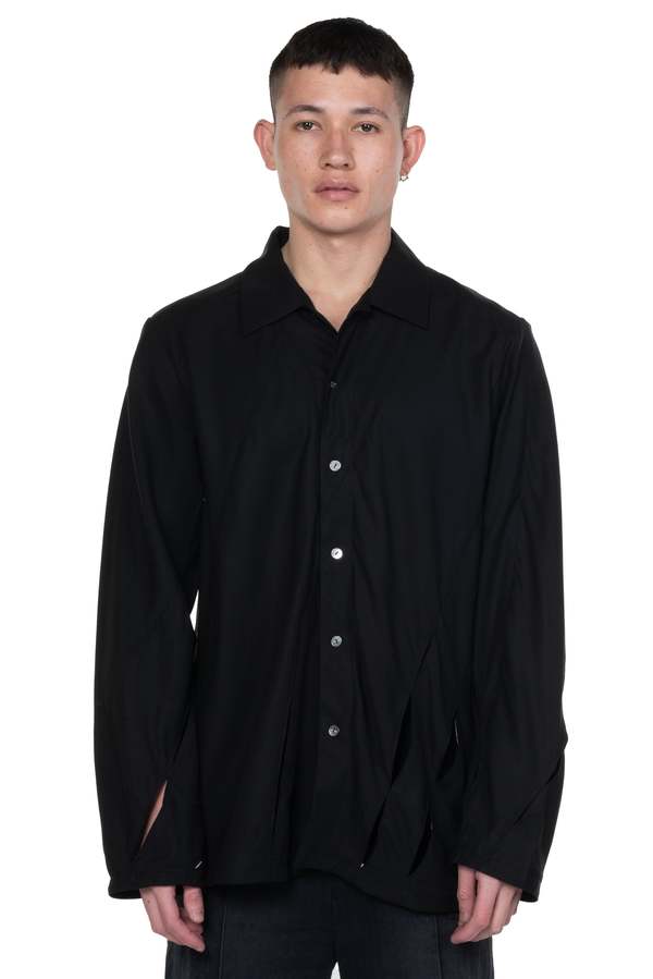 Black side slit shirt