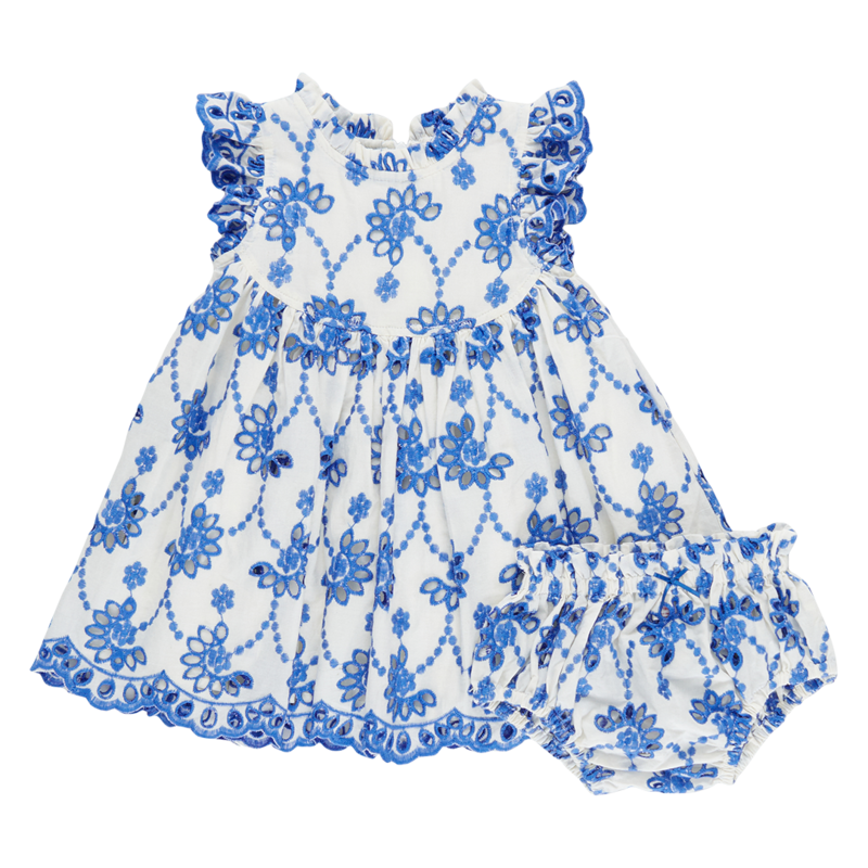 princess polly baby blue dress Kids Pink Chicken Cynthia Dress Set - Blue Eyelet
