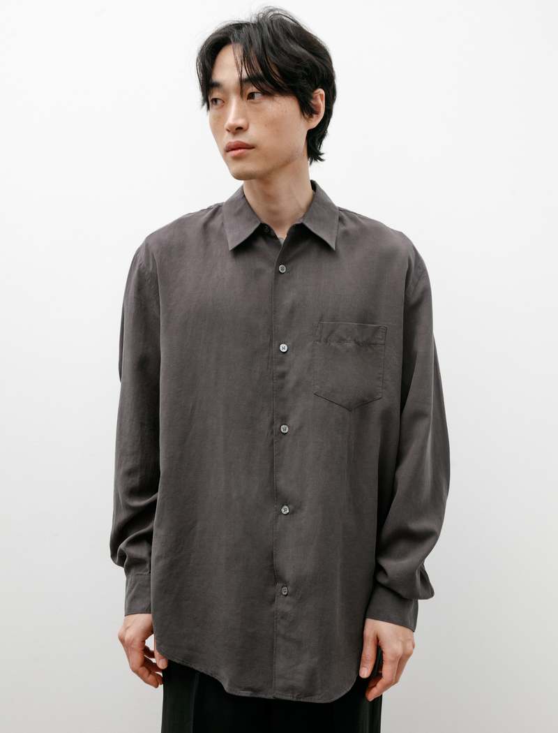 Our Legacy Lyocell Initial Shirt - Ash Grey Liquid | Garmentory