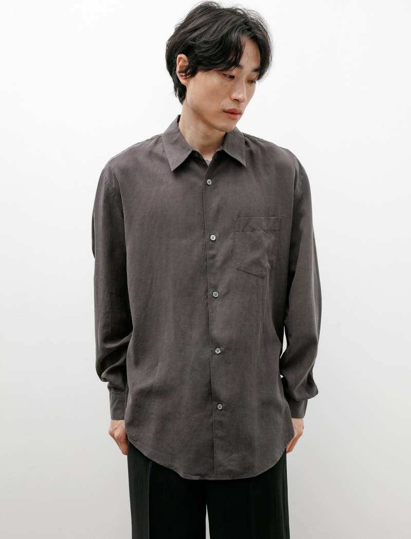 Our Legacy Lyocell Initial Shirt - Ash Grey Liquid | Garmentory