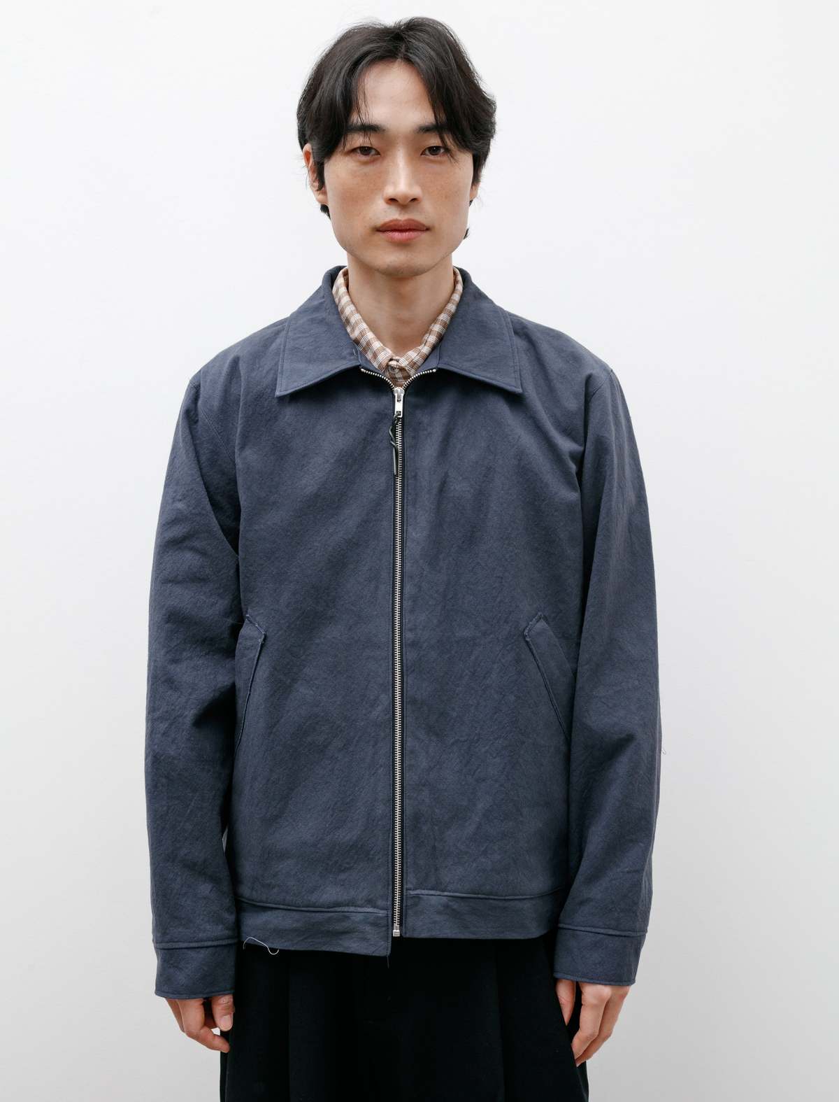 CAMIEL FORTGENS ナイロンシンプルジャケット　ブルゾン S Camiel Fortgens Sunny Dried Canvas Simple Jacket - Blue | Garmentory