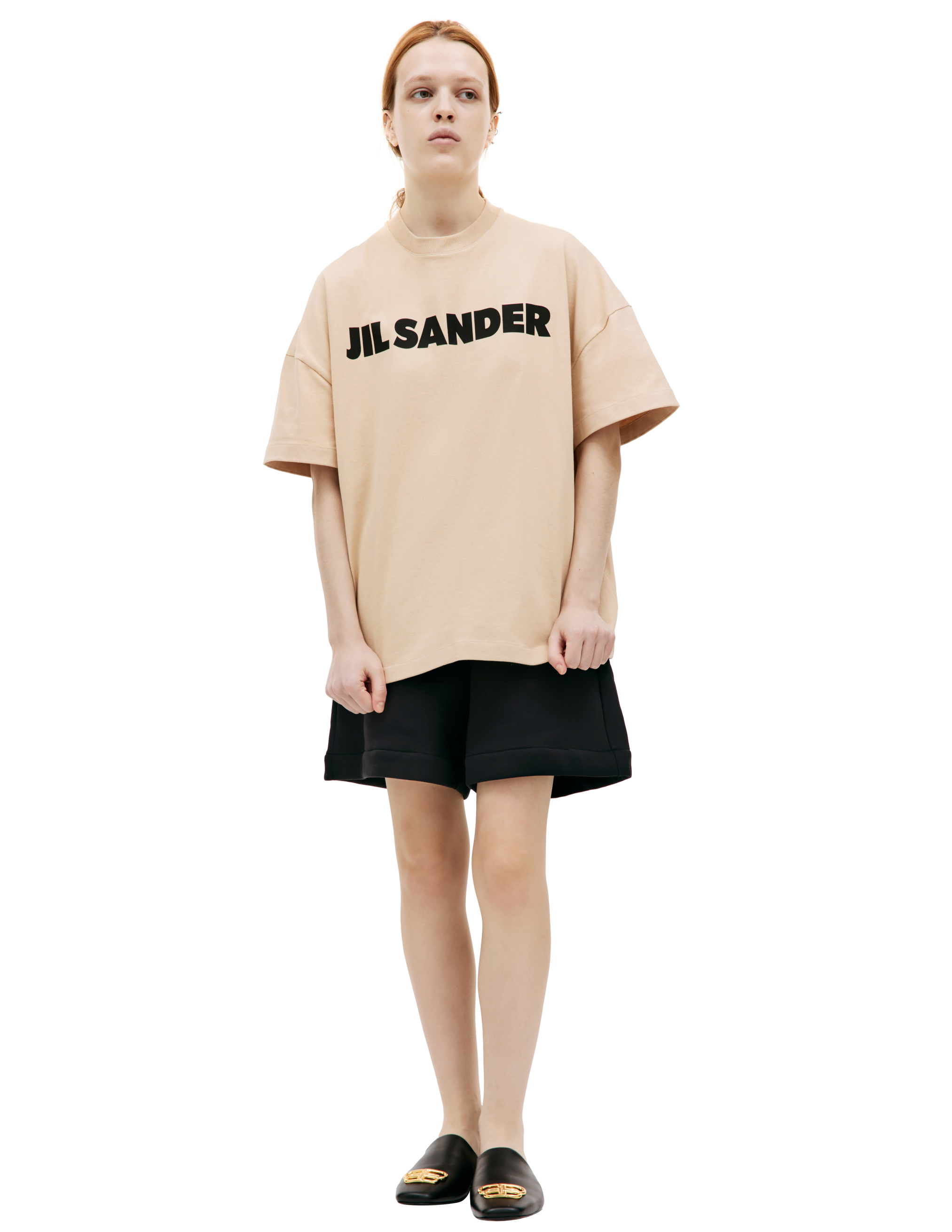 Jil Sander Logo Printed T-shirt - Beige | Garmentory