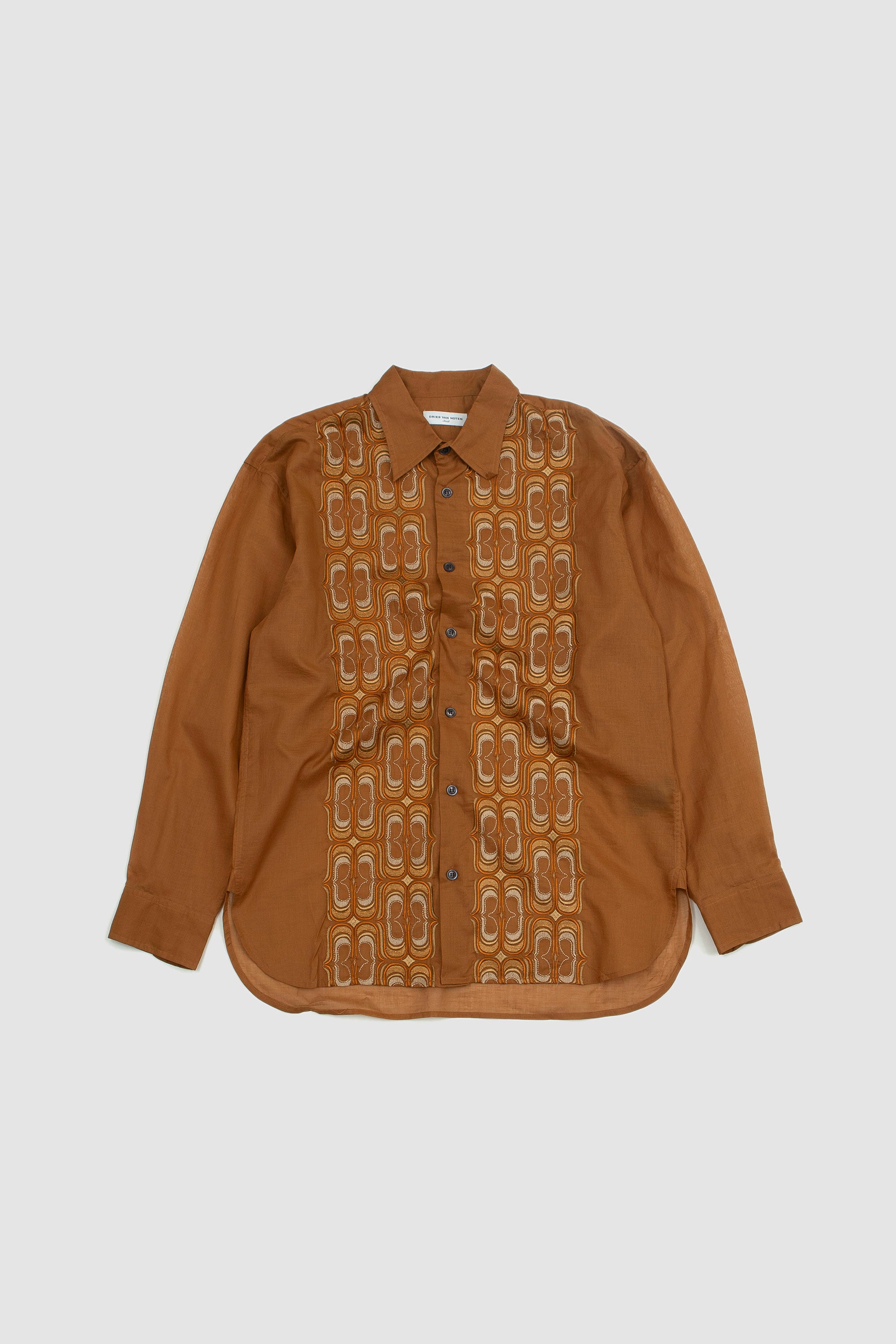 トップス DRIES VAN NOTEN CROOM EMBROIDERY SHIRT M Dries Van Noten Croom Embroidery Shirt - Camel | Garmentory