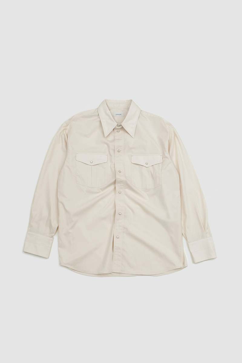 Lemaire Western Shirt With Snaps - Cream | Garmentory