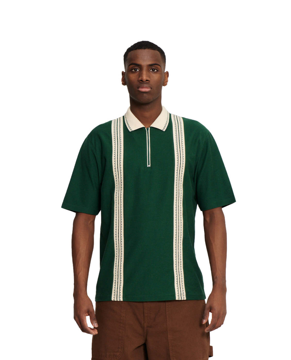 PALMES Luca Zip Polo - Green | Garmentory