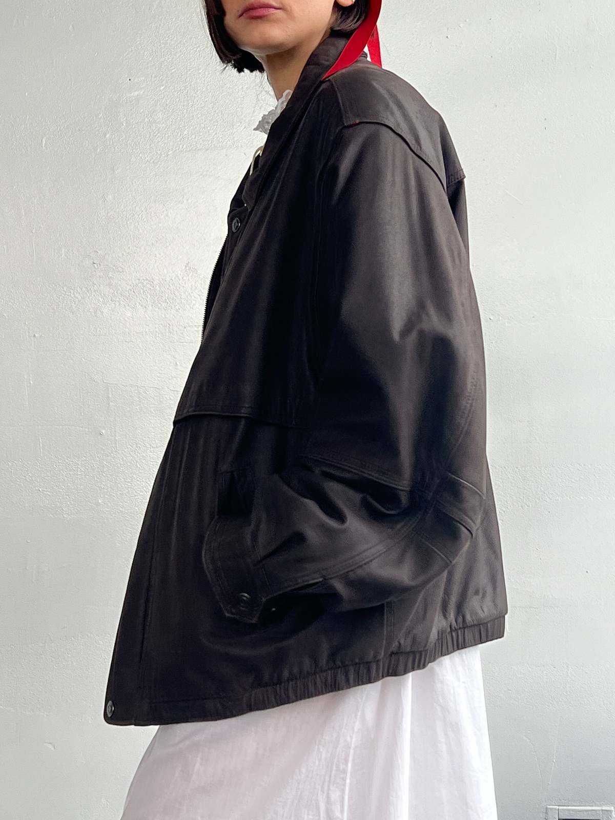 Oversized Vegan Leather Bomber