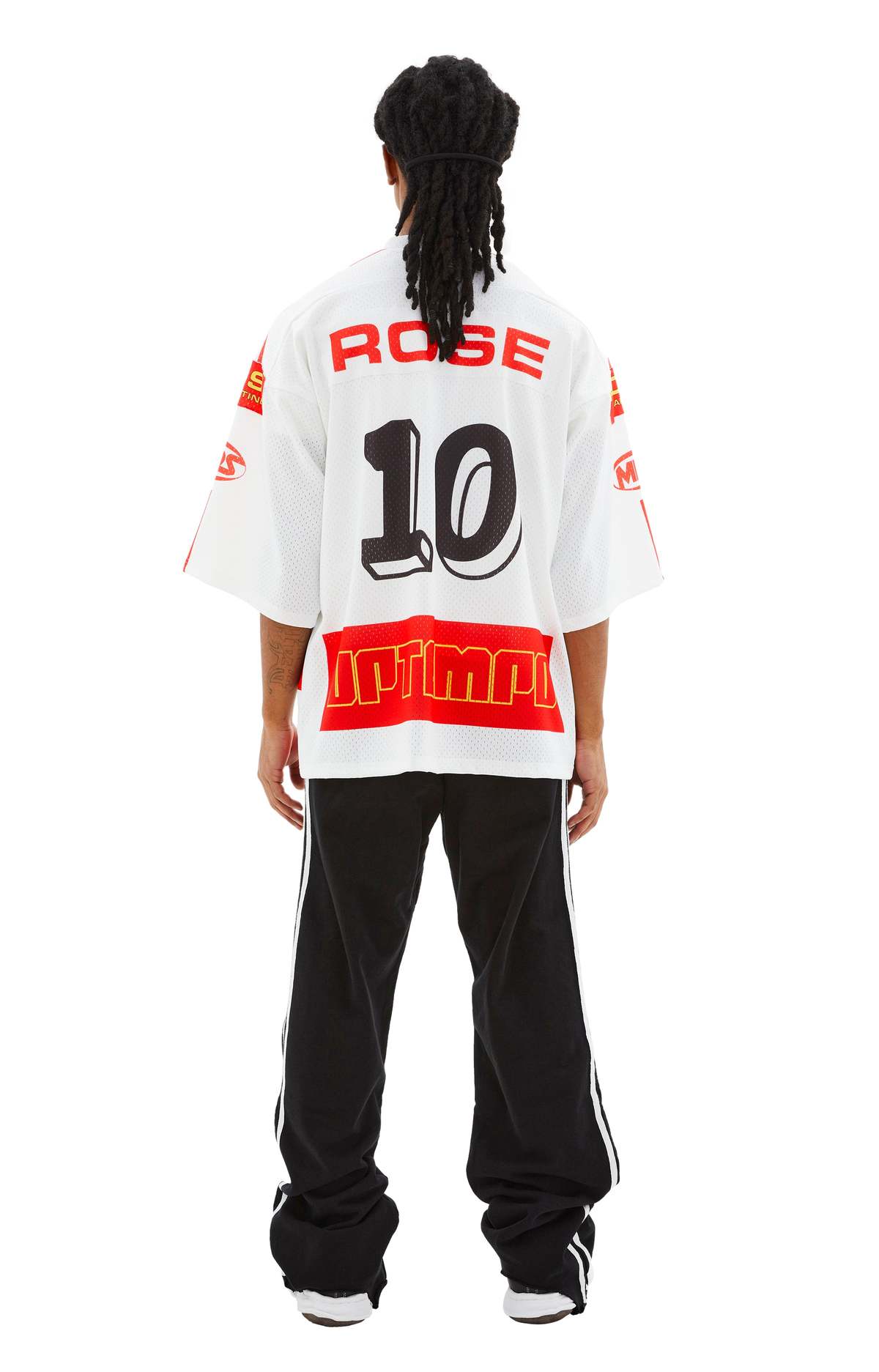 Martine Rose Oversized Football Top - White/Red | Garmentory