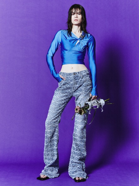 ■ANDERSSON BELL■ Elena Glitter Shirring Top atb1095wMARINE Andersson Bell - Elena Glitter Shirring Top | HBX - Globally