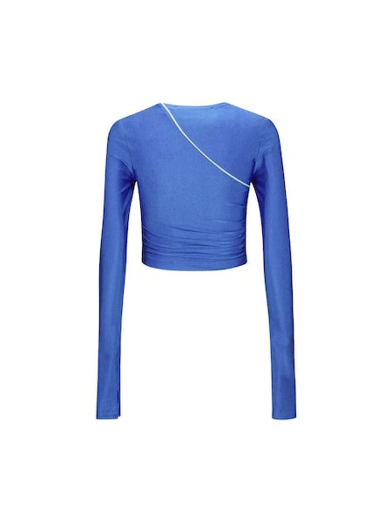 ANDERSSON BELL Elena Glitter Shirring Top - Marine Blue