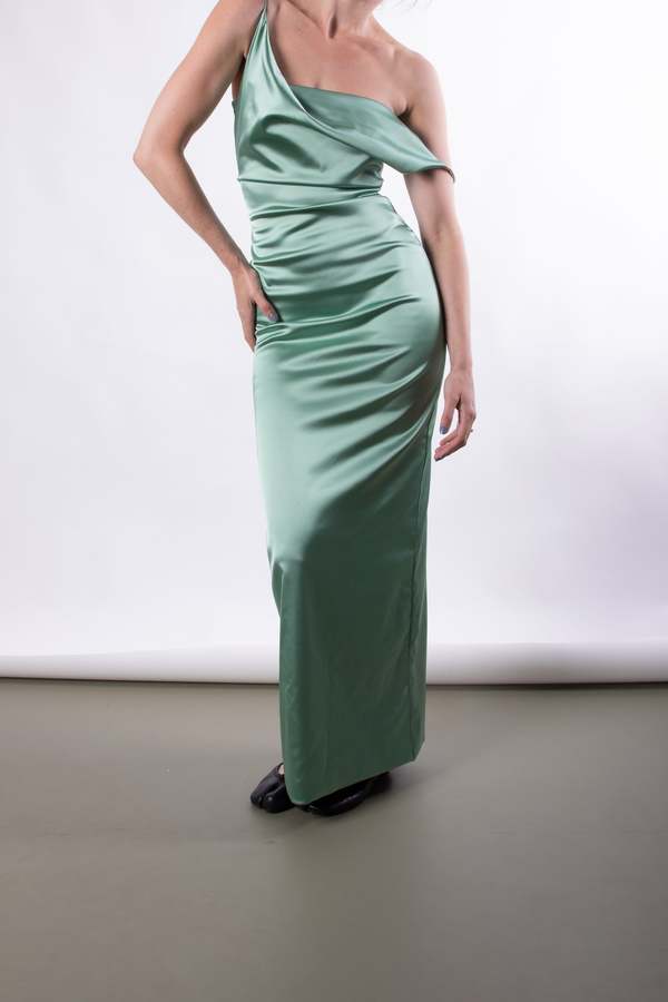 Rachel Mills Jillian Maxi Dress - Peppermint Satin | Garmentory Rachel Mills Jillian Maxi Dress - Peppermint Satin | Garmentory
