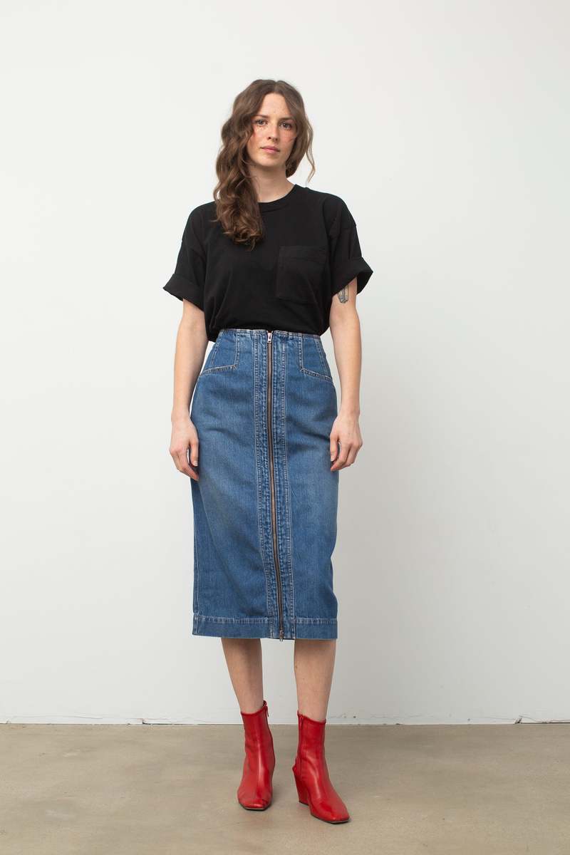 Closed Denim Skirt with Zip | Garmentory
