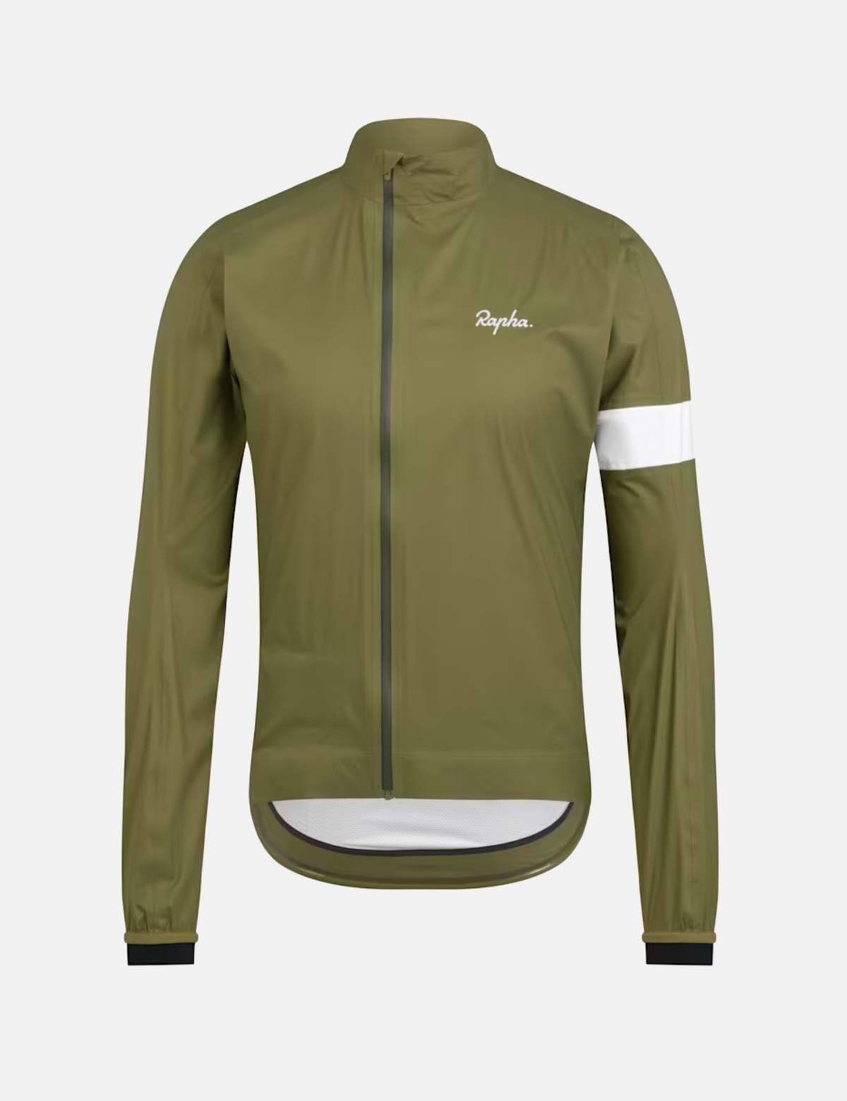 Rapha Core Rain Jacket II - Dark Khaki/White | Garmentory