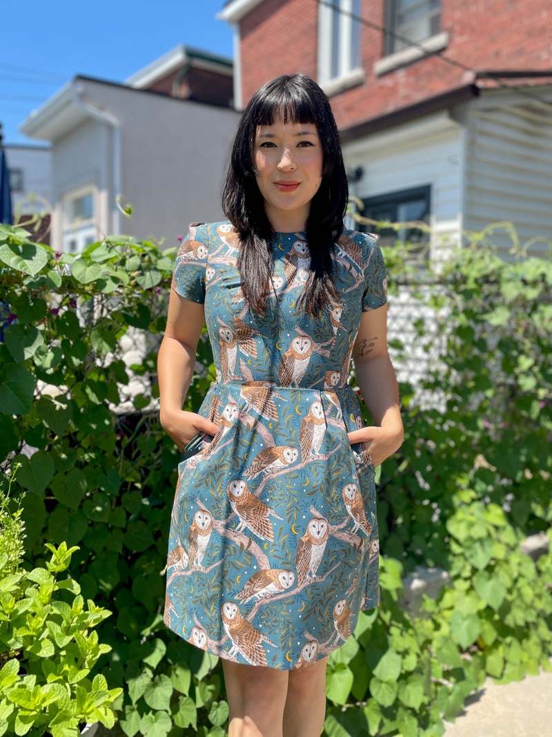 Birds of North America Engoulevent Dress - Barn Owls (Online Exclusive)