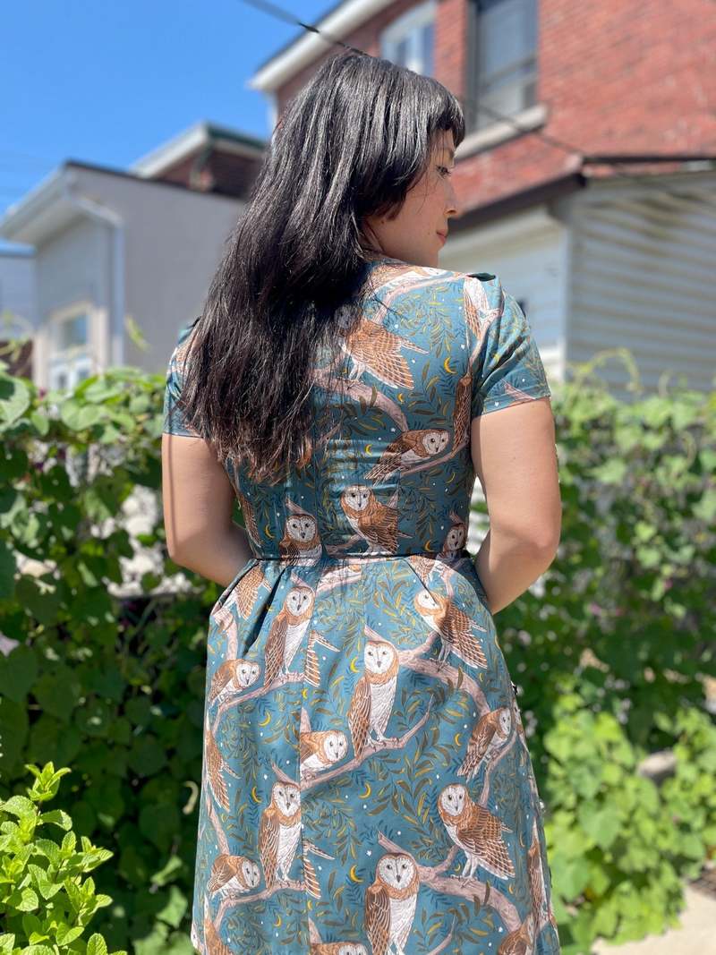 Birds of North America Engoulevent Dress - Barn Owls (Online Exclusive)