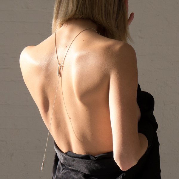 Another Feather Drop Lariat Necklace - Silver Another Feather Drop Lariat Necklace - Silver