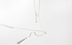 Another Feather Drop Lariat Necklace - Silver Another Feather Drop Lariat Necklace - Silver