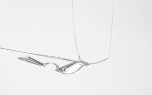 Another Feather Drop Lariat Necklace - Silver Another Feather Drop Lariat Necklace - Silver