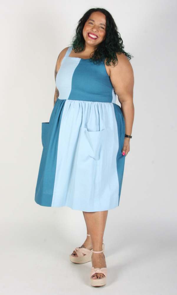 Birds of North America Timber Doodle Dress - Sea/Sky