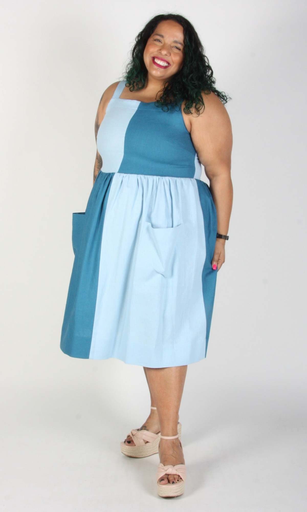 Birds of North America Timber Doodle Dress - Sea/Sky - Image 5 of 9