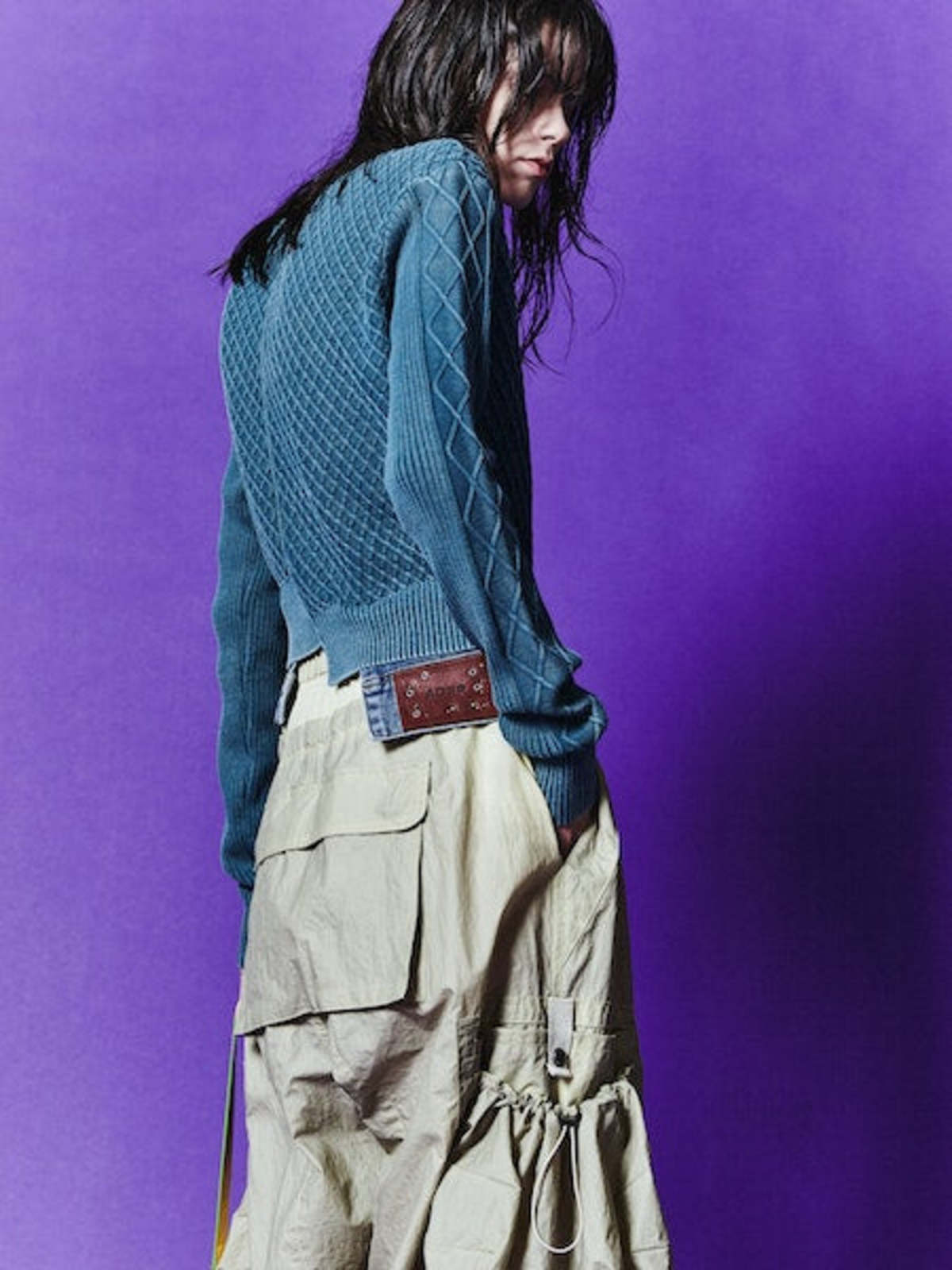 ANDERSSON BELL Sonya Dyeing Washed Cut-Out Cardigan - Teal
