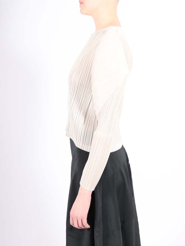 Monthly Colors February Zip Up in Ivory by Pleats Please Issey