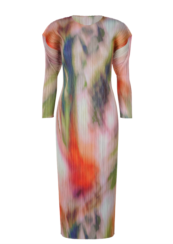 Turnip & Spinach Dress in Turnip by Pleats Please Issey Miyake